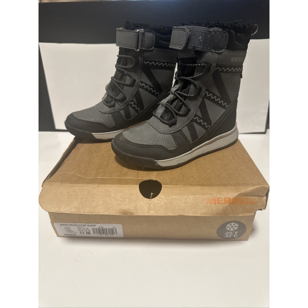 Merrell Snow Crush 2.0 Boys Sz 11M Kids Winter Waterproof Insulated Snow Boots